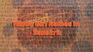 hindu Girls names in sanskrit