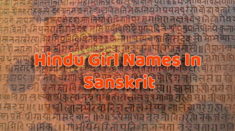 hindu Girls names in sanskrit